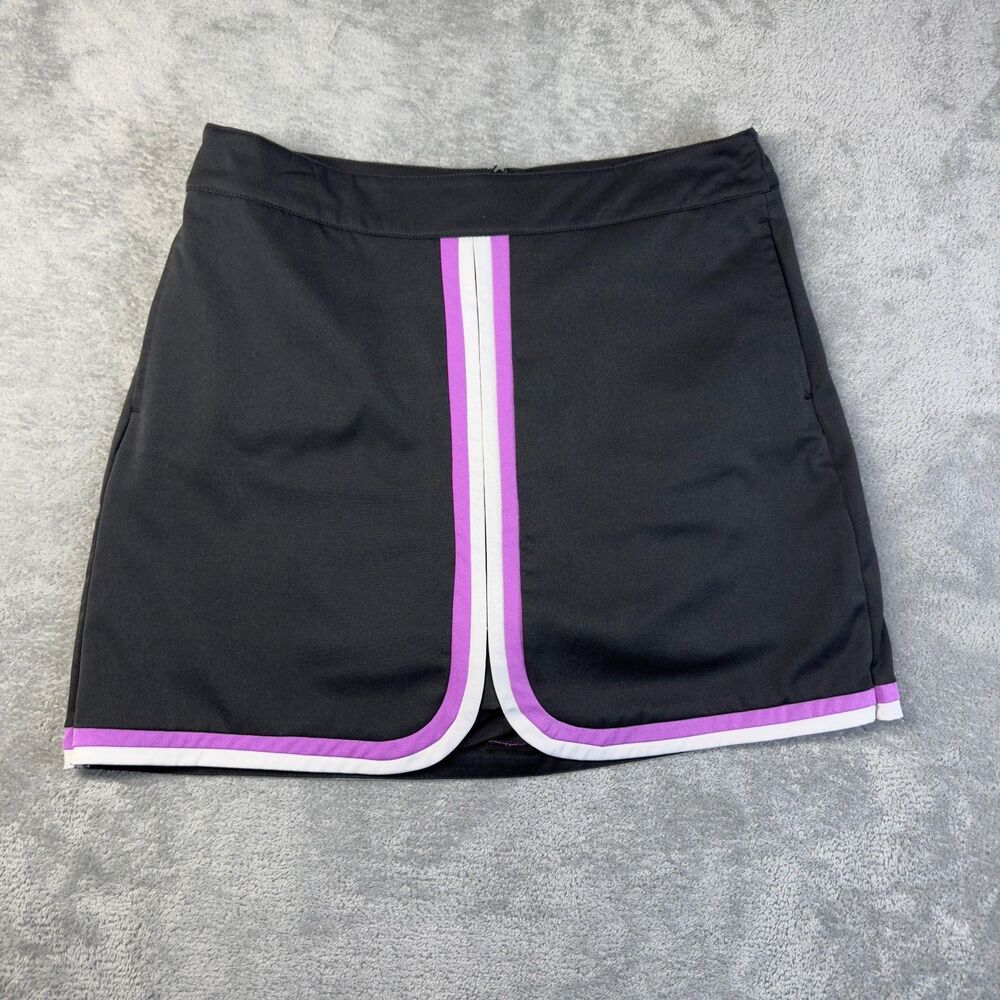Lady Hagen Skort Womens 6 Black Purple Pockets Preppy Golf Color Block Tennis